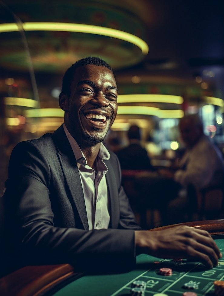 Meja blackjack dealer langsung slot 25 dengan antarmuka taruhan di bagian bawah dan tombol Putar untuk pemain